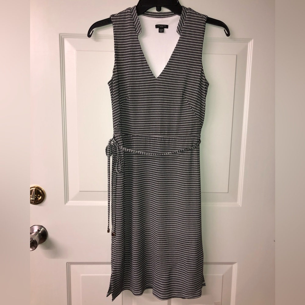 Ann Taylor EUC Classic Black & White Checkered Sleeveless Dress size XXSP